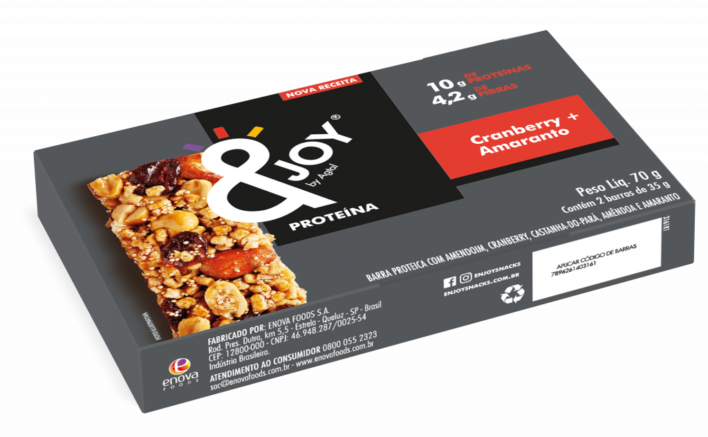 Enjoy - BARRA DE NUTS ENJOY PROTEINA CRANBERRY AMARANTO 35G